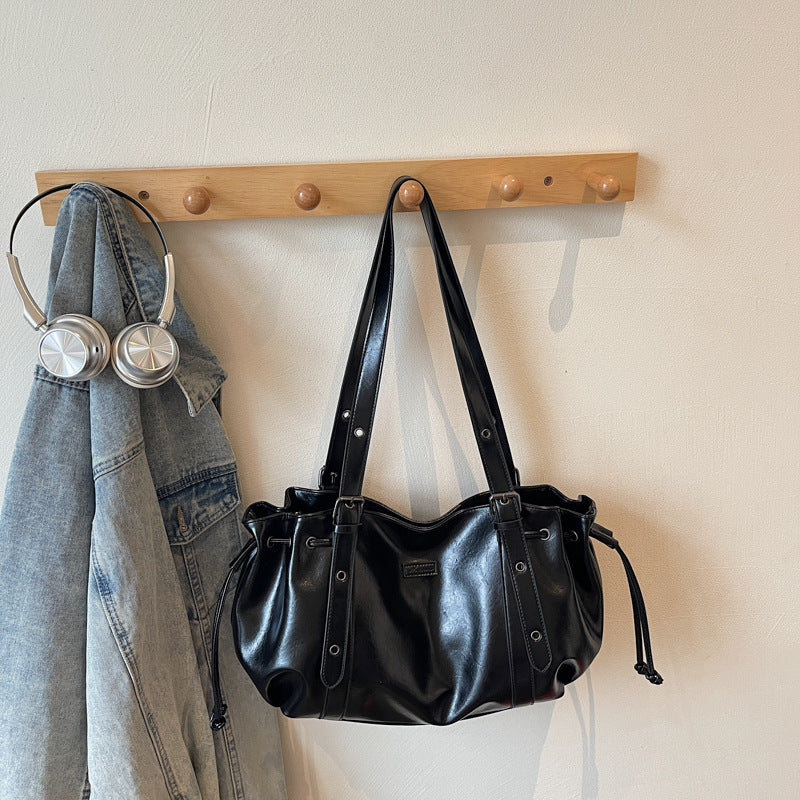 Pleated Large Shoulder Bags - Fashionnsio