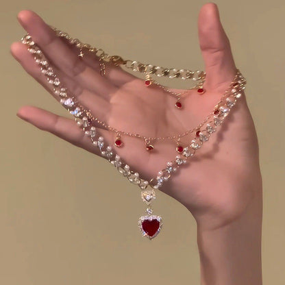 Love Pearl Double Layer Necklace - Fashionnsio