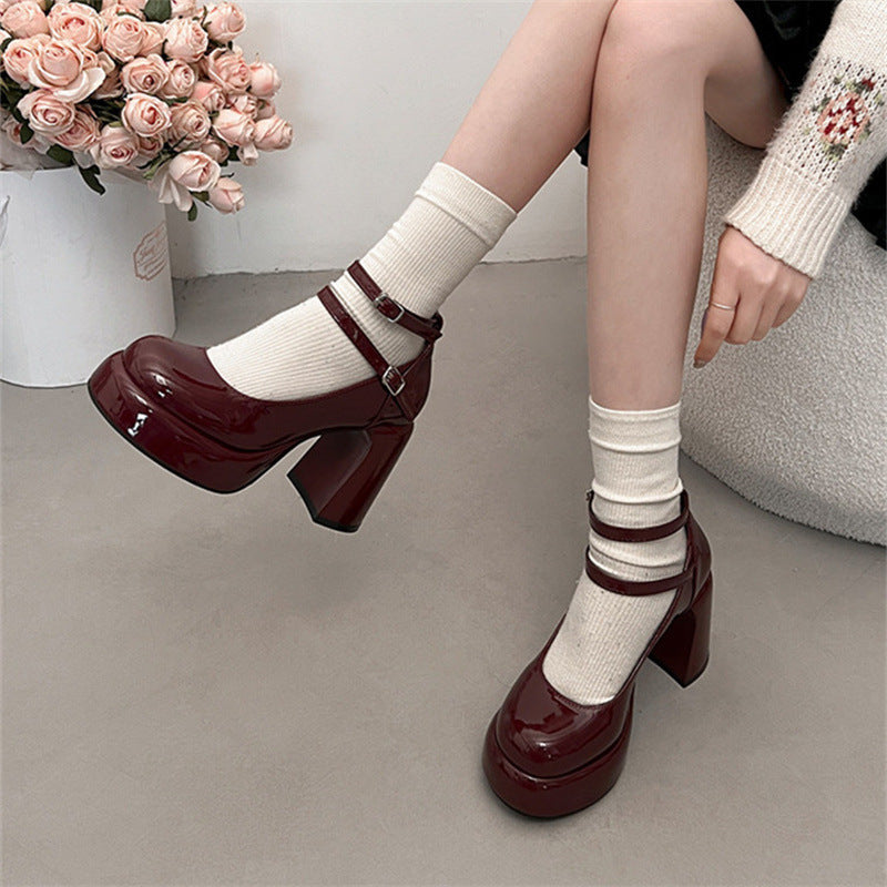 Mary Jane Ankle Strap Chunky Heels