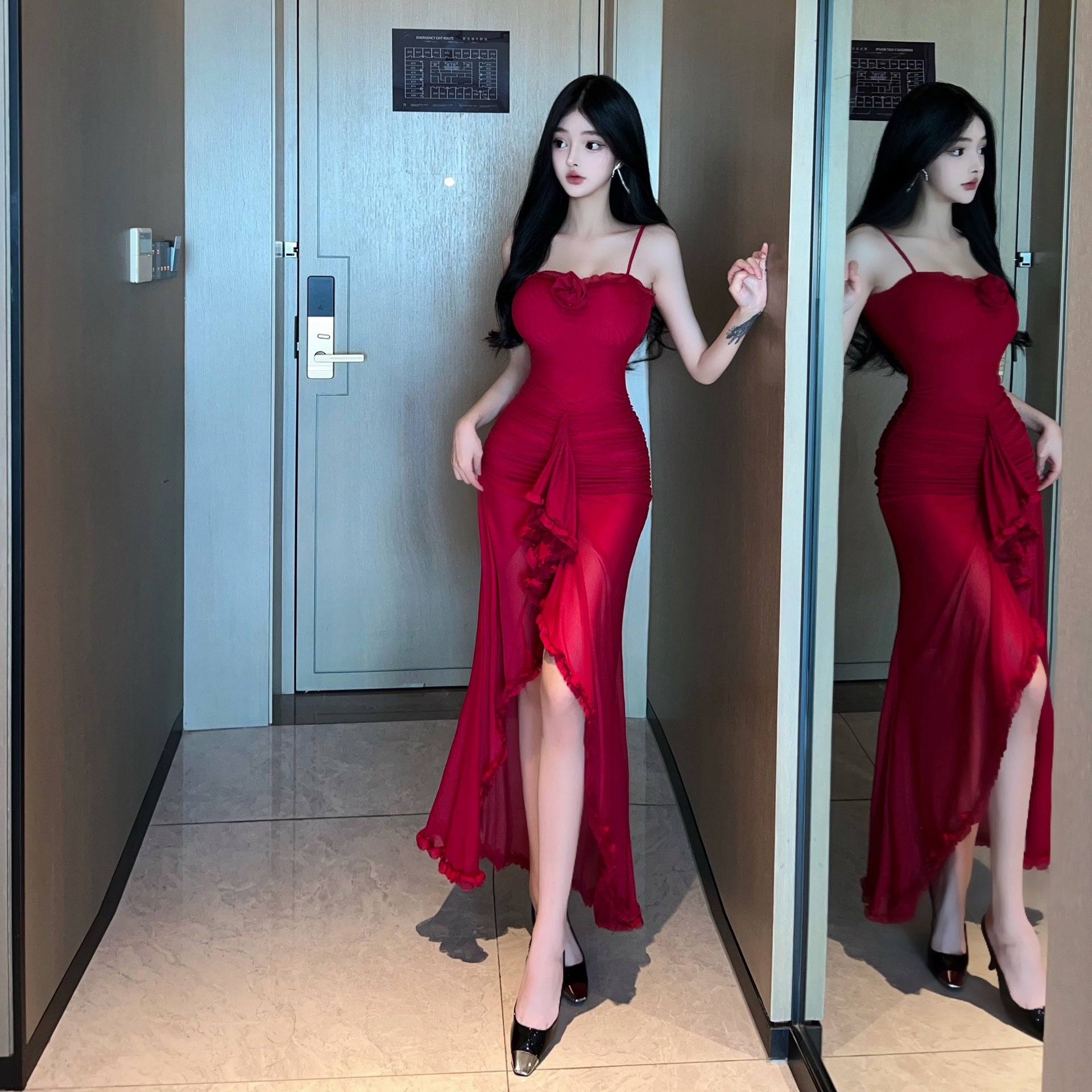 Floral Layered Ruffle Dress - Fashionnsio