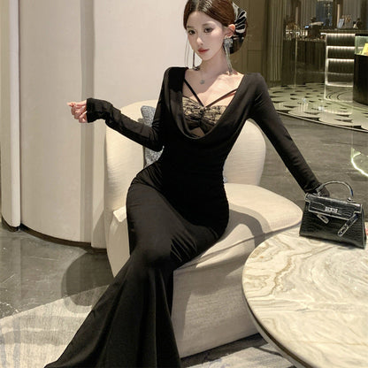 Lace Bodycon Long Dress - Fashionnsio