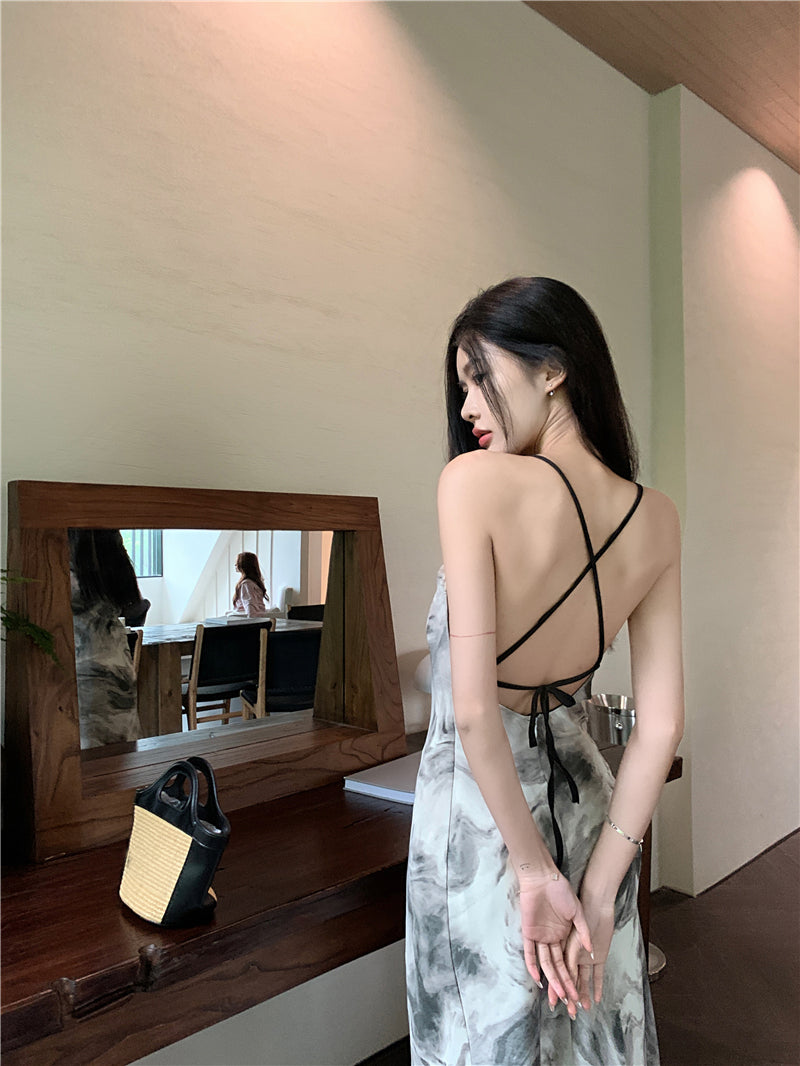 Maxi Dress - Tie Dye Backless Long Frock Dress Fashionnsio Maxi Dress - Tie Dye Backless Long Frock Dress Fashionnsio