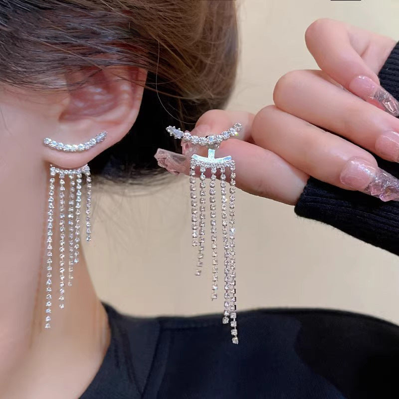 Diamond Sparkling Long Fringed Earrings fashionnsio