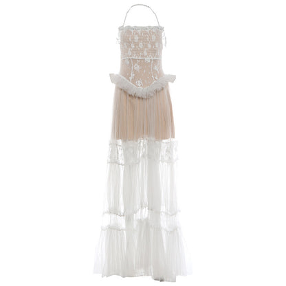 Mesh Patchwork Long Gowns fashionnsio