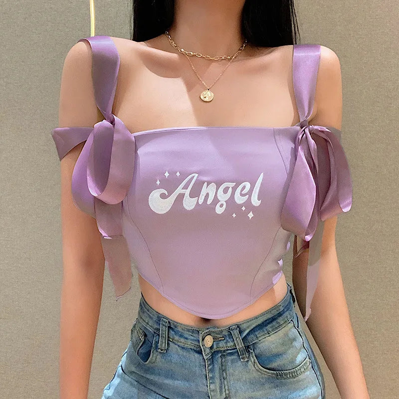 Ribbon Bow Knot Crop Top