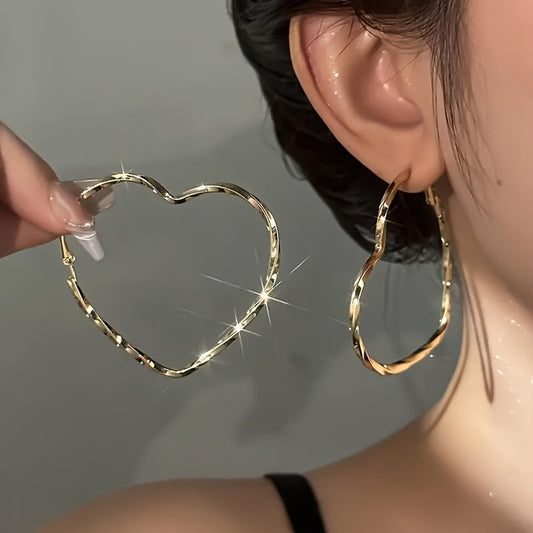 Heart Twisted Hoop Earrings fashionnsio