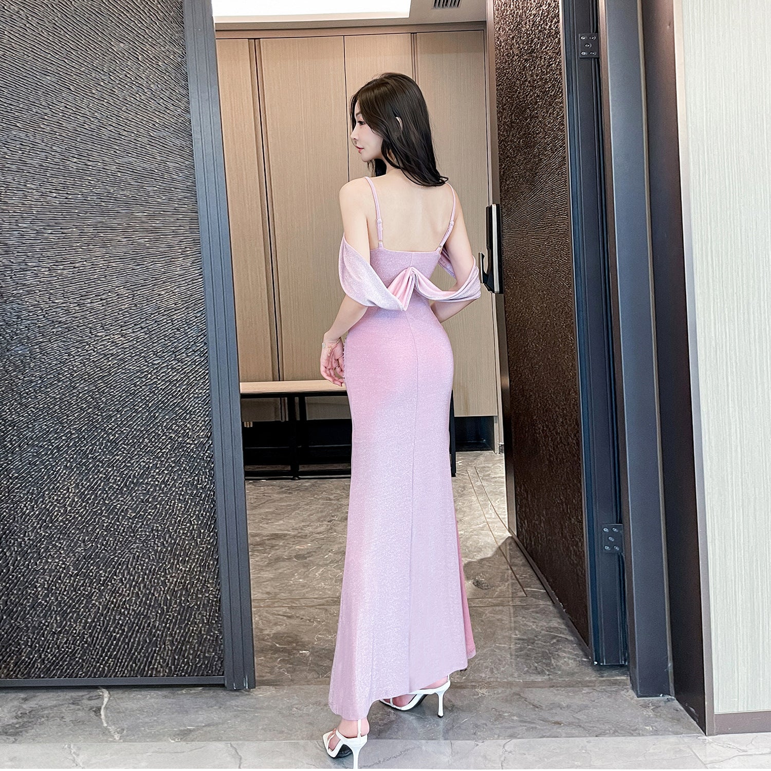 Opaline Blush Gown Dress - Fashionnsio