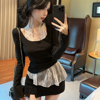 Lace Long Sleeve Top