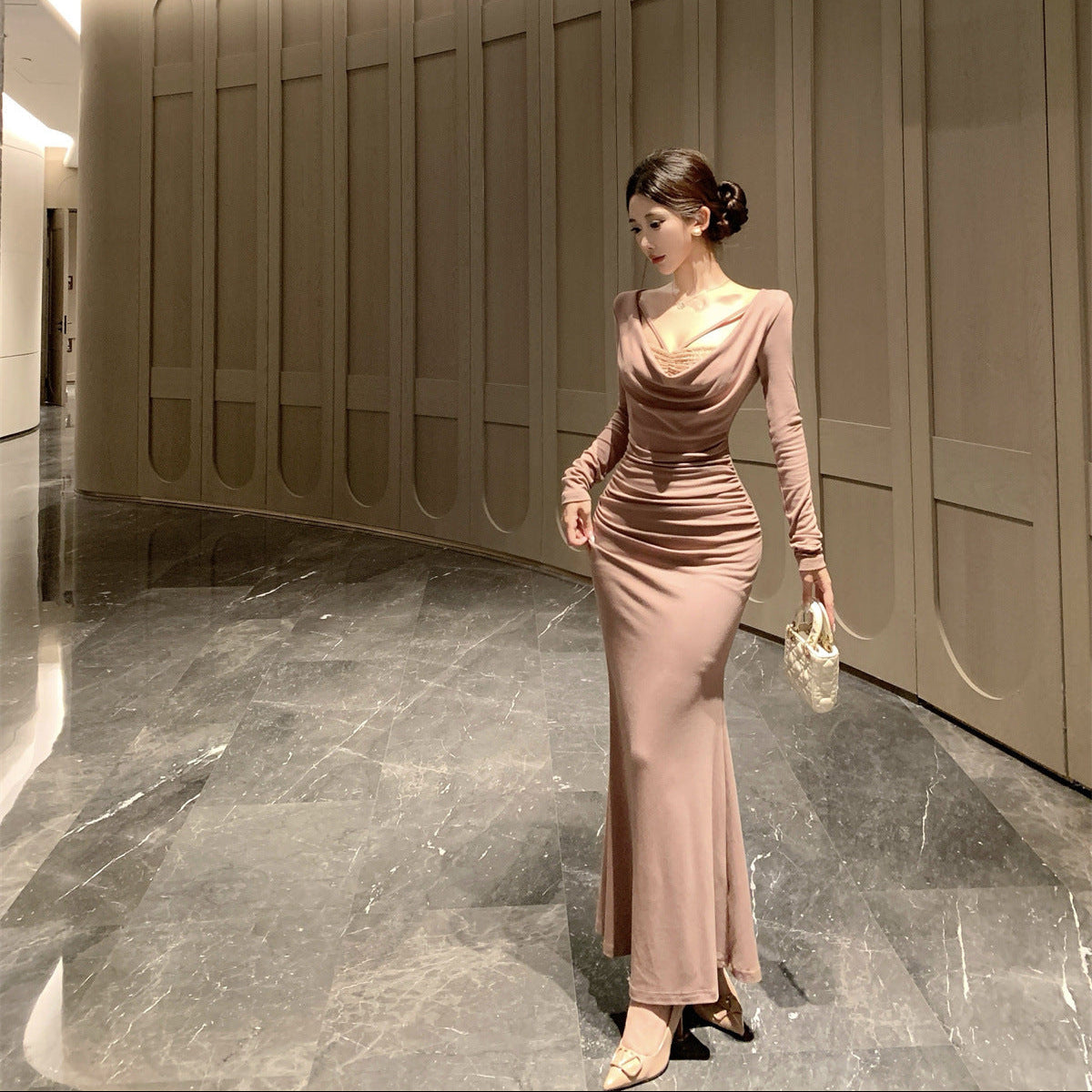 Lace Bodycon Long Dress - Fashionnsio