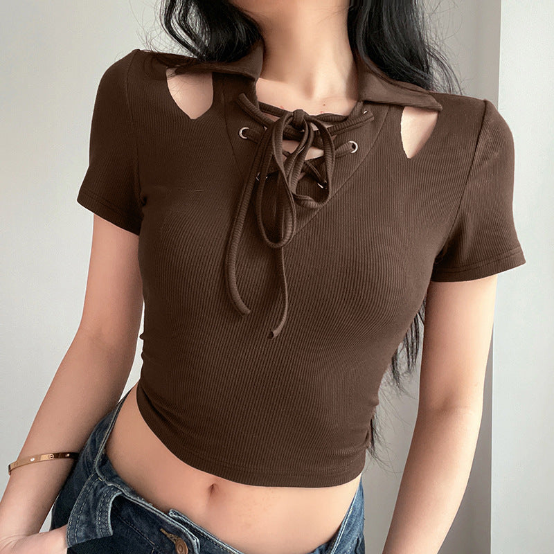 Lace-up Cut Out Top