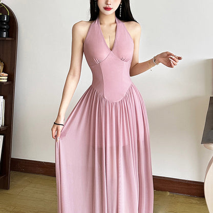 Halter Flared Evening Gown fashionnsio