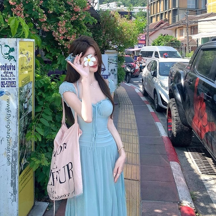 Waist Slimming Layered Maxi Dress - Fashionnsio