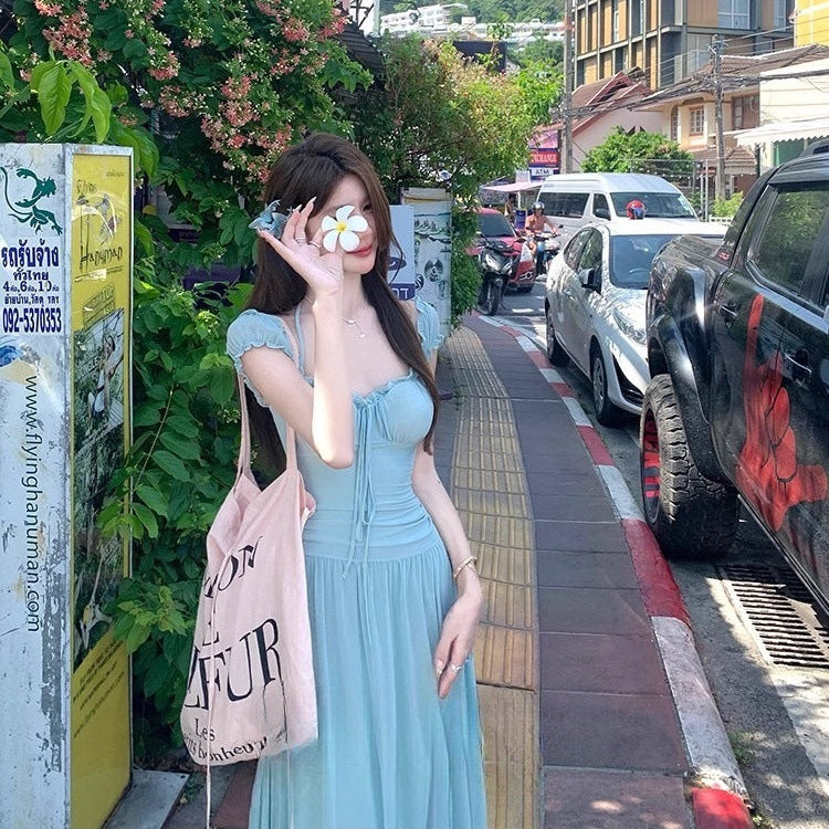 Waist Slimming Layered Maxi Dress - Fashionnsio