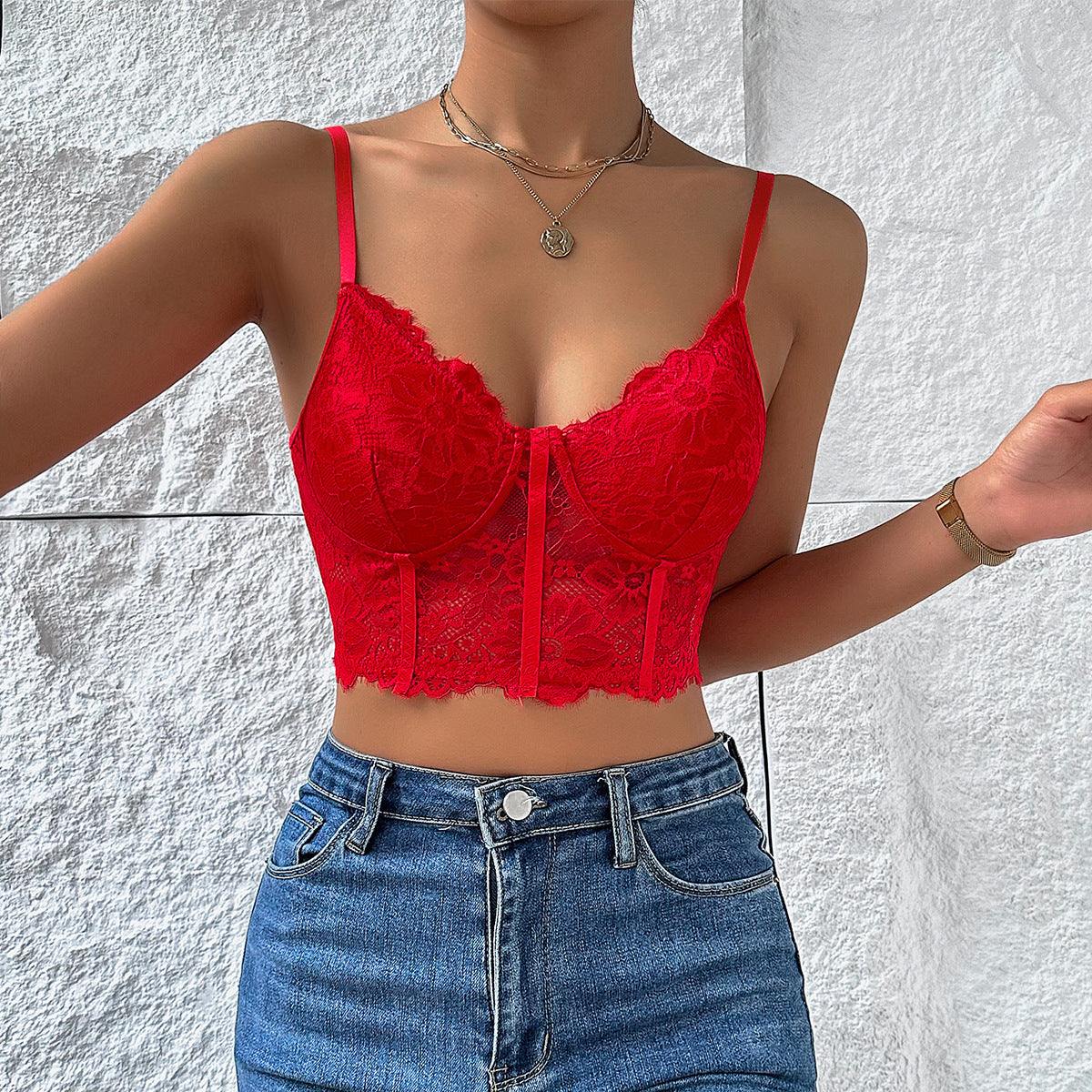 Lace Mesh Corset Top