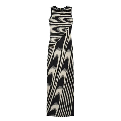 Chic Abstract Knitted Long Dress