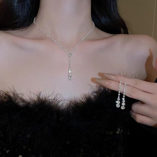 Liquid Diamond Necklace Set fashionnsio