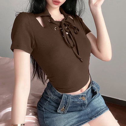 Lace-up Cut Out Top