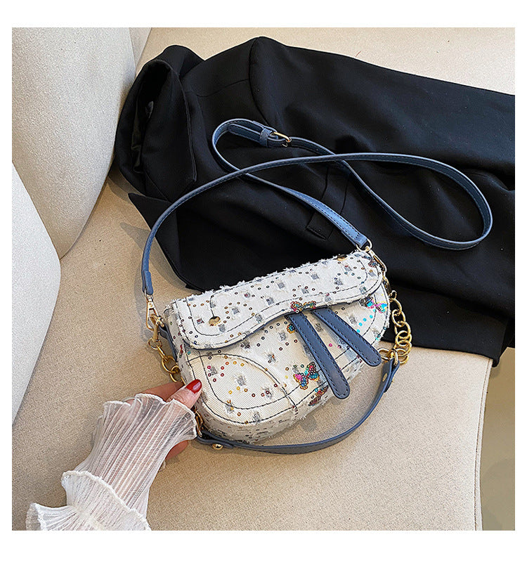 Embroidered Saddle Shoulder Bags