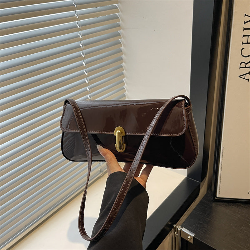 Glossy Underarm Shoulder Bags - Fashionnsio