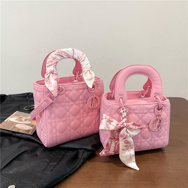 Lady Dior Style Handbags With Silk Scarf fashionnsio