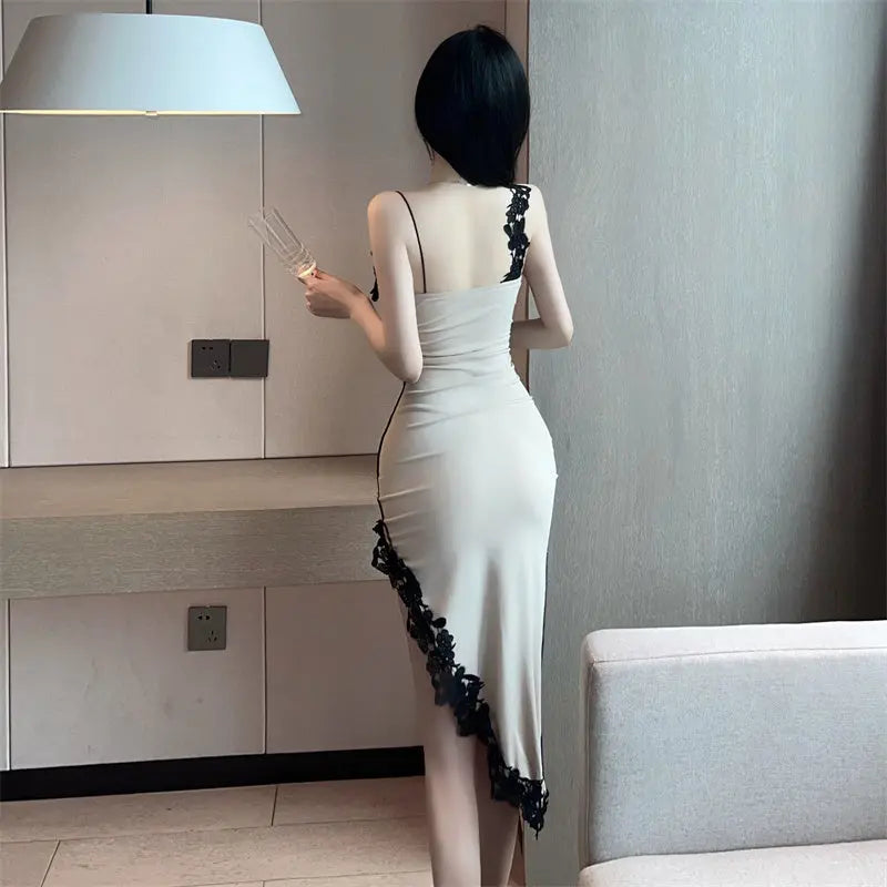 Bodycon Dress - Floral Lace Bodycon Slit Dress Fashionnsio Bodycon Dress - Floral Lace Bodycon Slit Dress Fashionnsio
