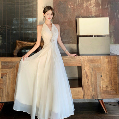 Halter Floral Maxi Dress - Fashionnsio