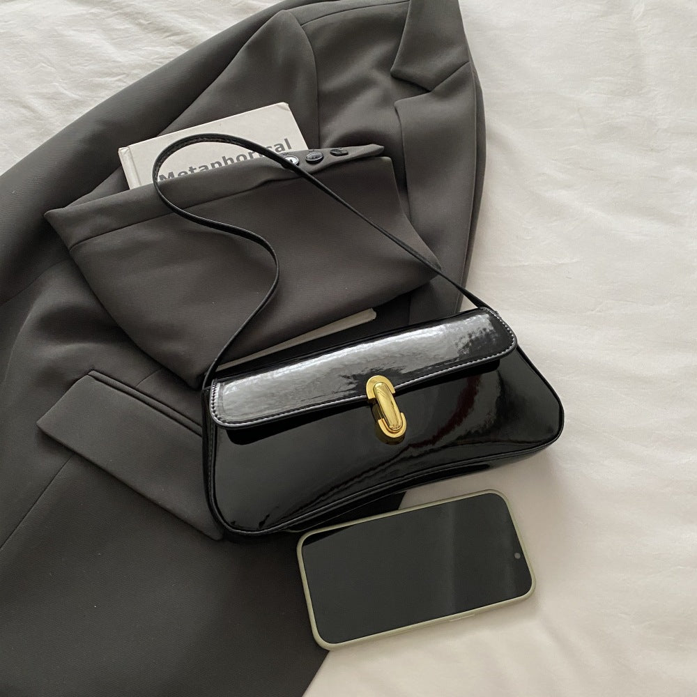 Glossy Underarm Shoulder Bags - Fashionnsio