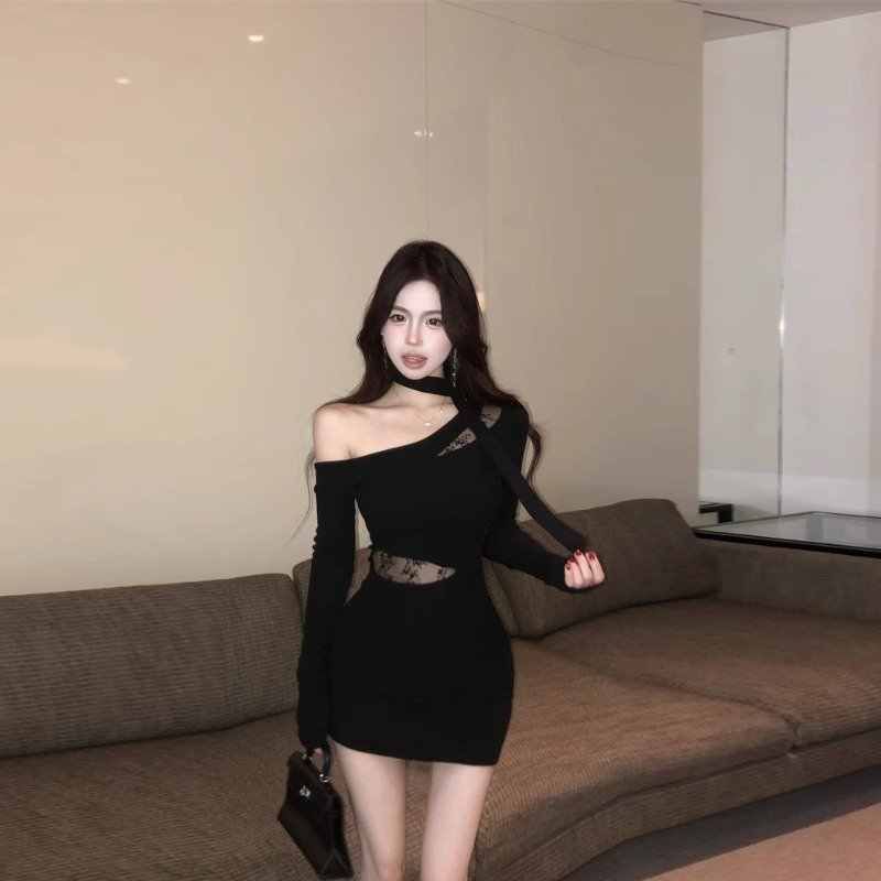 Off Shoulder Lace Scarf Dress - Fashionnsio