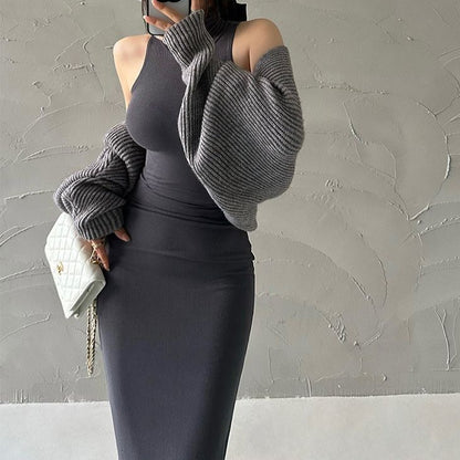 Turtleneck Bodycon Long Dress