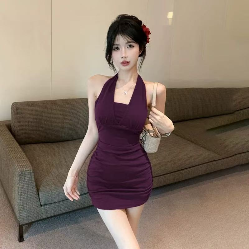 Chain Strap Bodycon Mini Dress - Fashionnsio