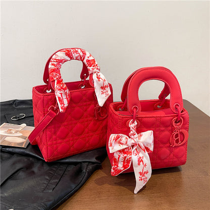 Lady Dior Style Handbags With Silk Scarf fashionnsio