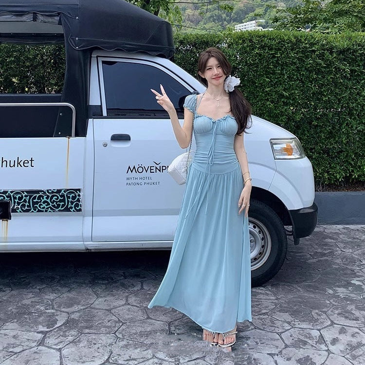 Waist Slimming Layered Maxi Dress - Fashionnsio