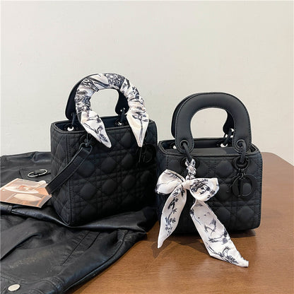 Lady Dior Style Handbags With Silk Scarf fashionnsio