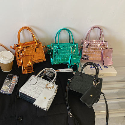 Metallic Glossy Mini Handbags fashionnsio