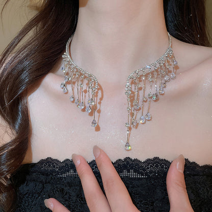 Diamond Waterdrop Choker Necklace - Fashionnsio