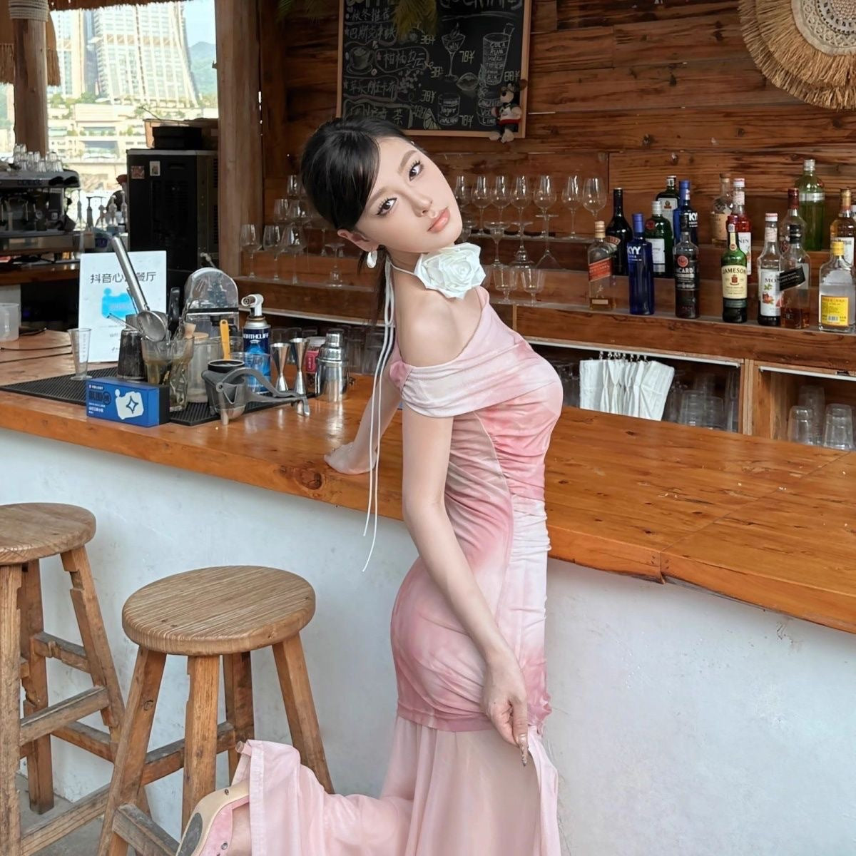 Off Shoulder Floral Mermaid Dress - Fashionnsio