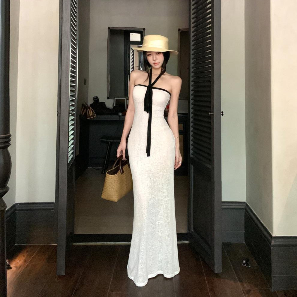 Halter Slim Fit Long Dress - Fashionnsio