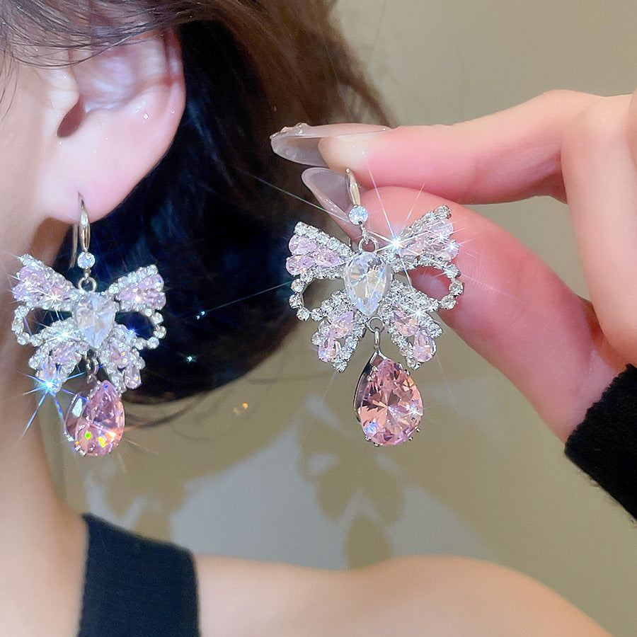 Bow Rhinestone Jewelry Set - Fashionnsio