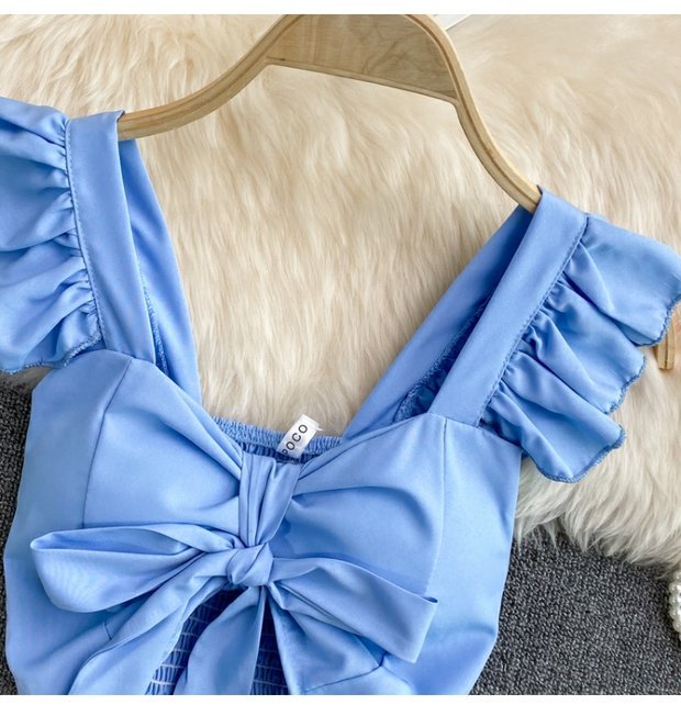 Ruffle Bow Crop Top