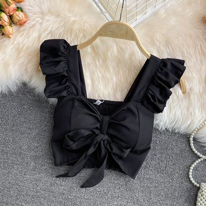 Ruffle Bow Crop Top