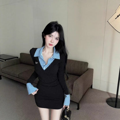 Fake Two-piece Bodycon Dress - Fashionnsio