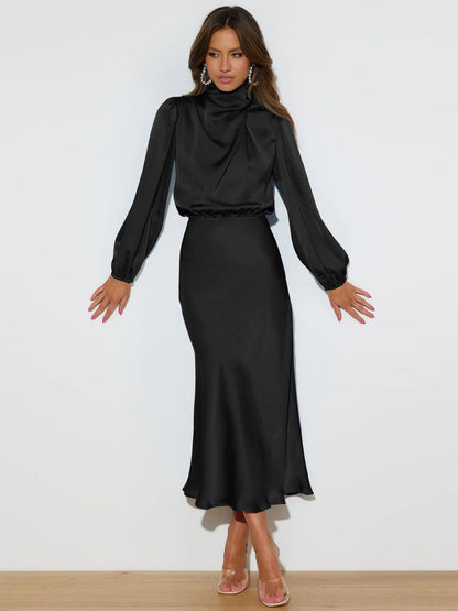 Turtleneck Puff Sleeve Dress