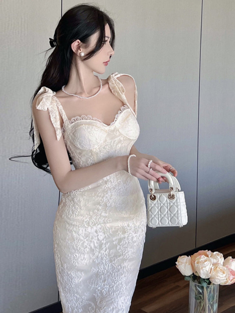 White Lace Embroidery Dress