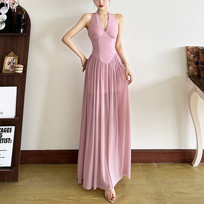 Halter Flared Evening Gown fashionnsio