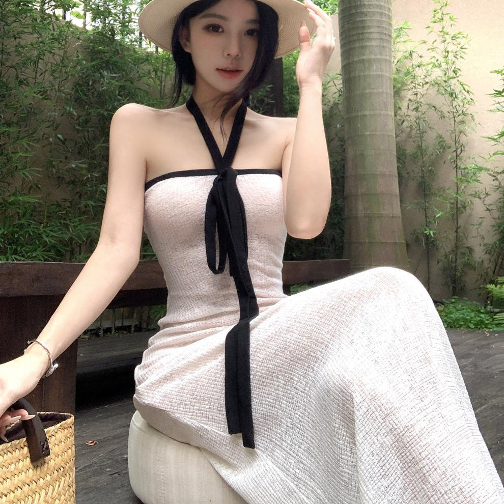 Halter Slim Fit Long Dress - Fashionnsio