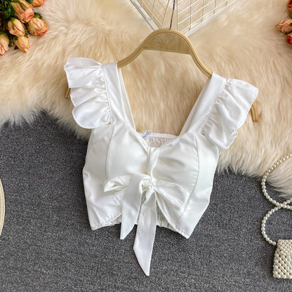 Ruffle Bow Crop Top