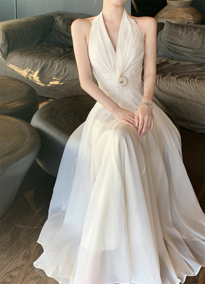 Halter Floral Maxi Dress - Fashionnsio