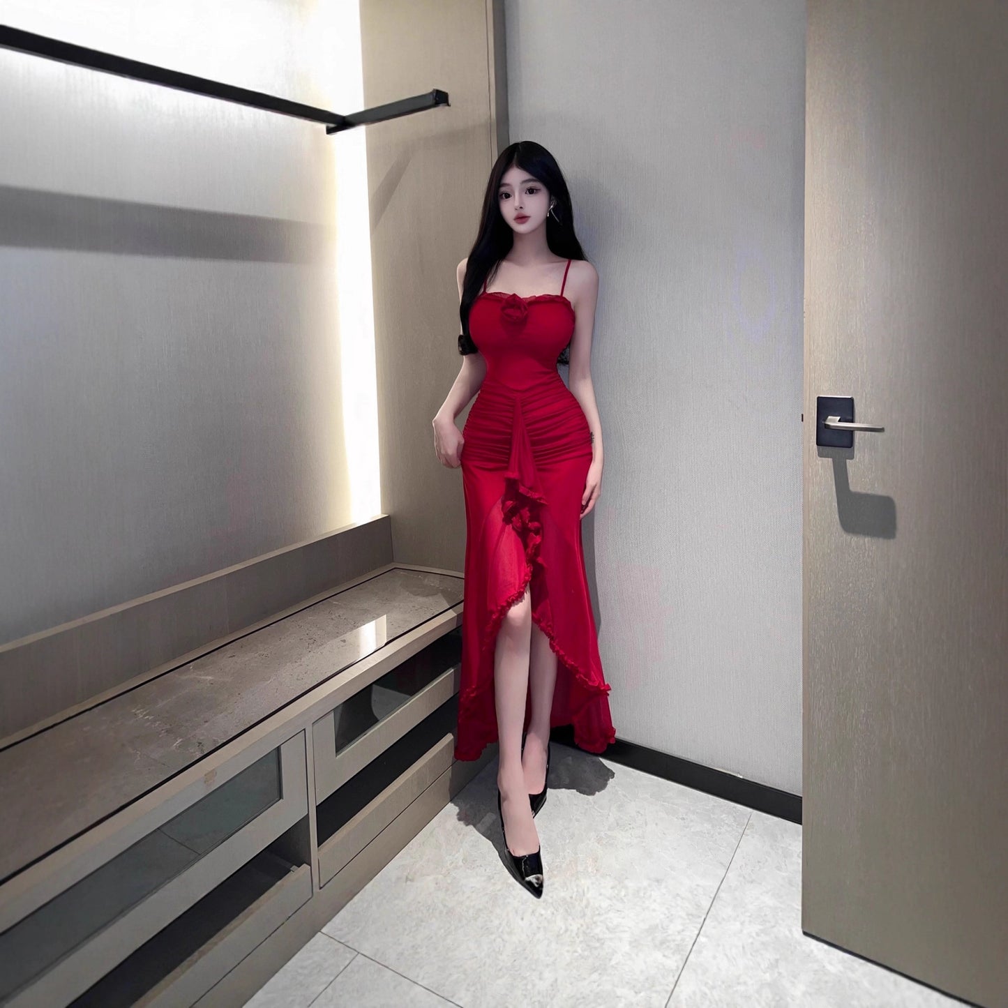 Floral Layered Ruffle Dress - Fashionnsio