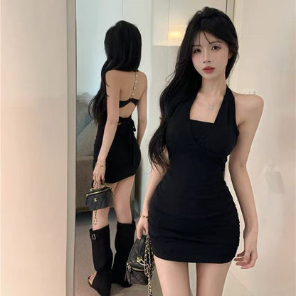 Chain Strap Bodycon Mini Dress - Fashionnsio