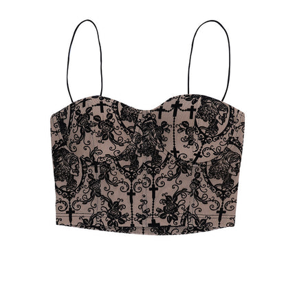 Printed Corset Crop Top